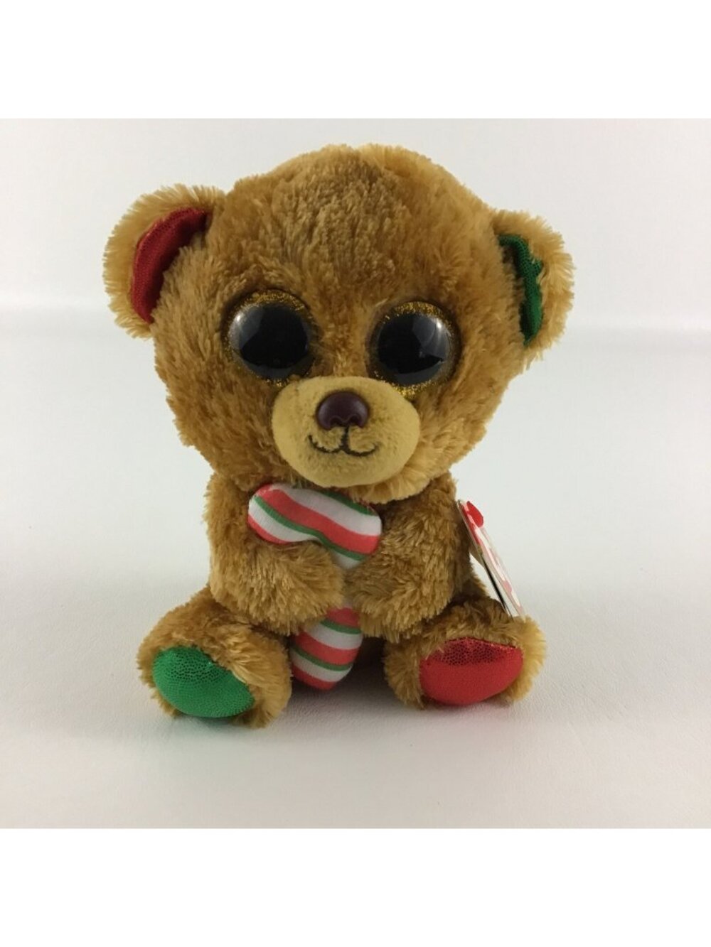 Ty Beanie Boos Bella Bear Christmas Holiday 6" Plush Bean Bag Stuffed Toy w TAGS